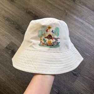 Disney Tan Bucket Hat with Cartoon Design